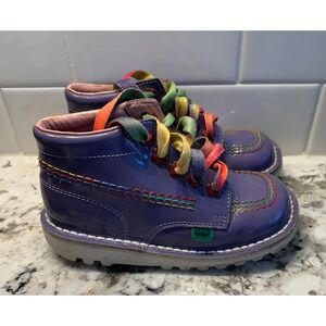 Kickers Kids Purple rainbow euro 28 11 Leather Ankle Boots Rainbow